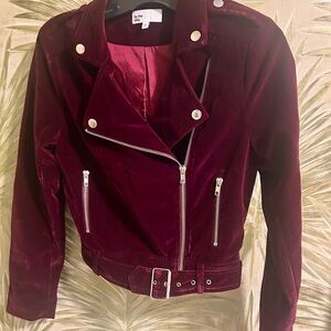 by the way. Velvet Maroon Moto Jacket